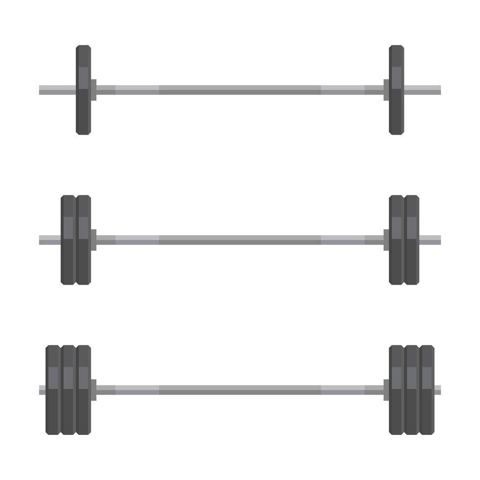 Barbell set in flat style vector