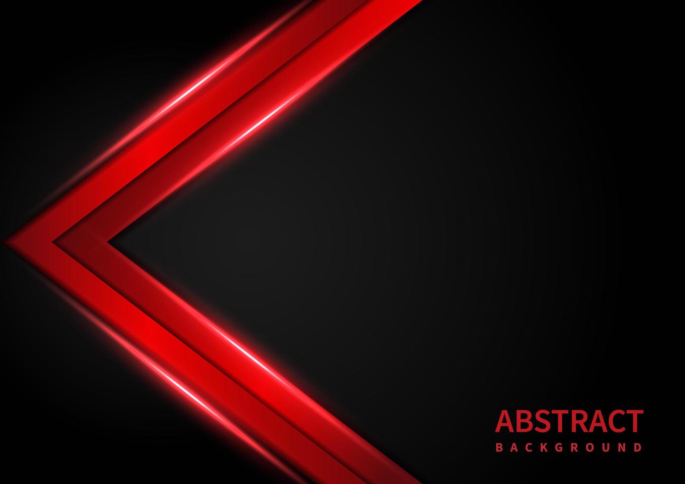 Abstract technology style red border triangles on black vector