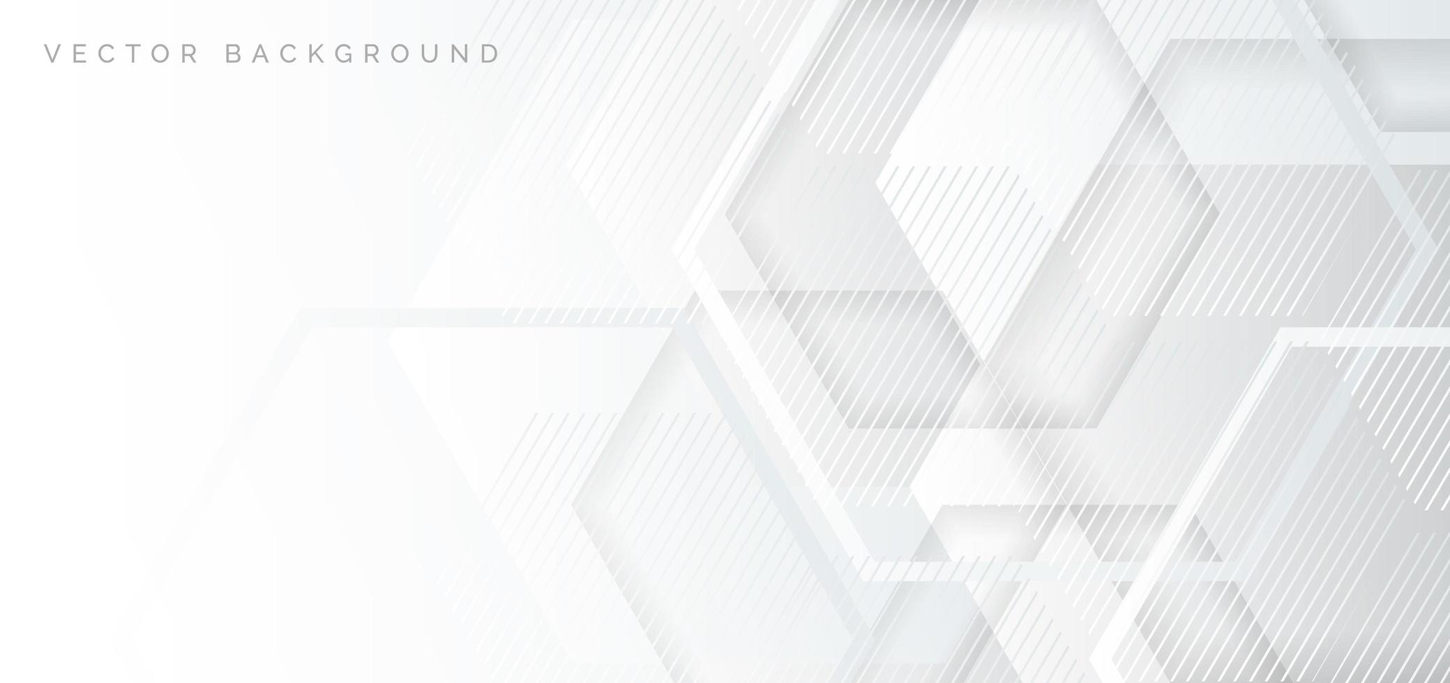 banner superpuesto hexagonal geométrico blanco y gris vector