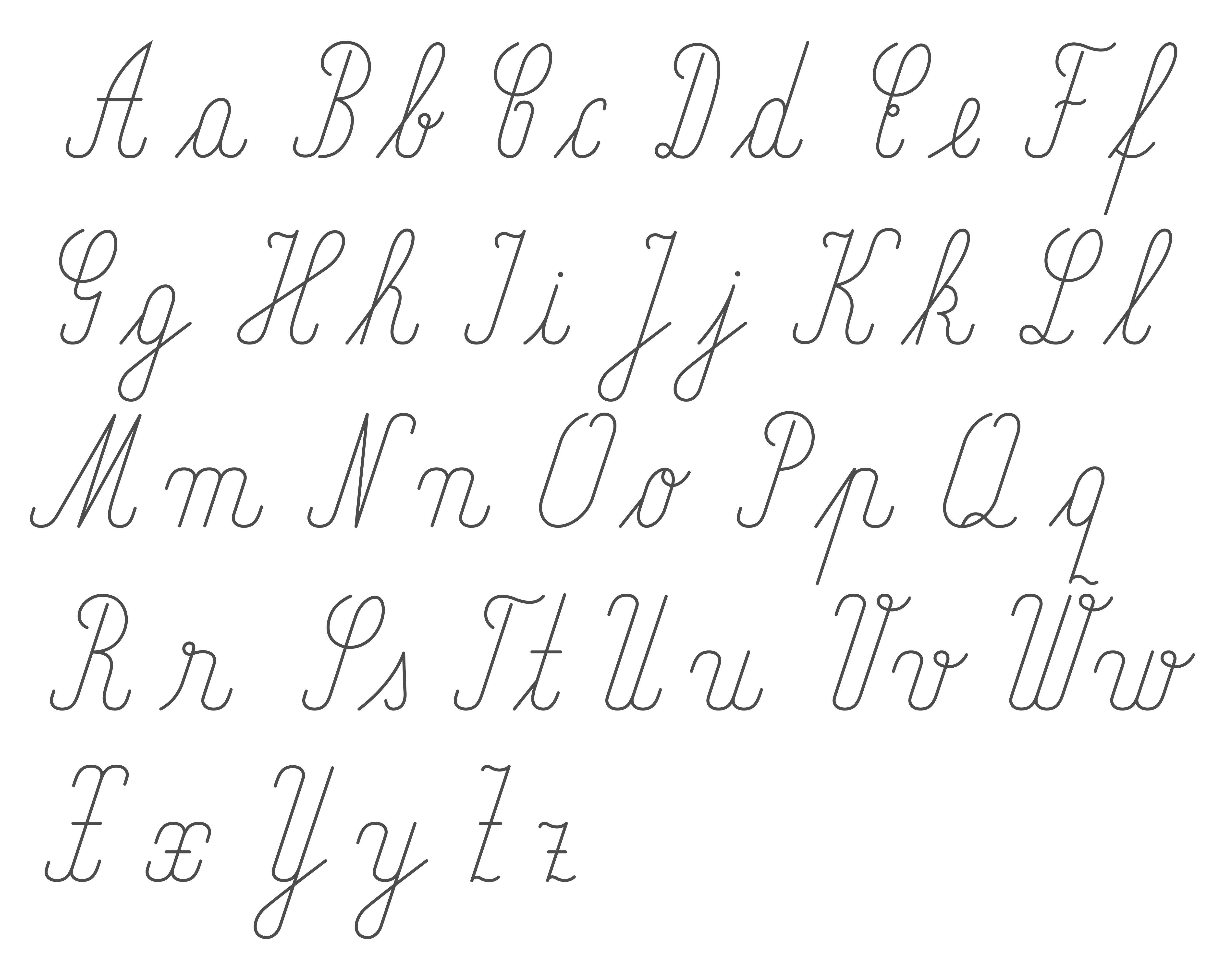 letter a in cursive font