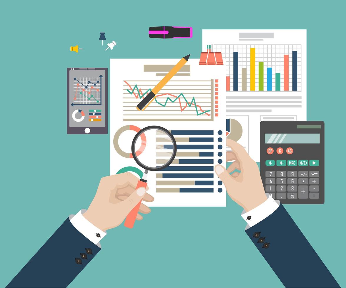 Auditing and tax process concept vector