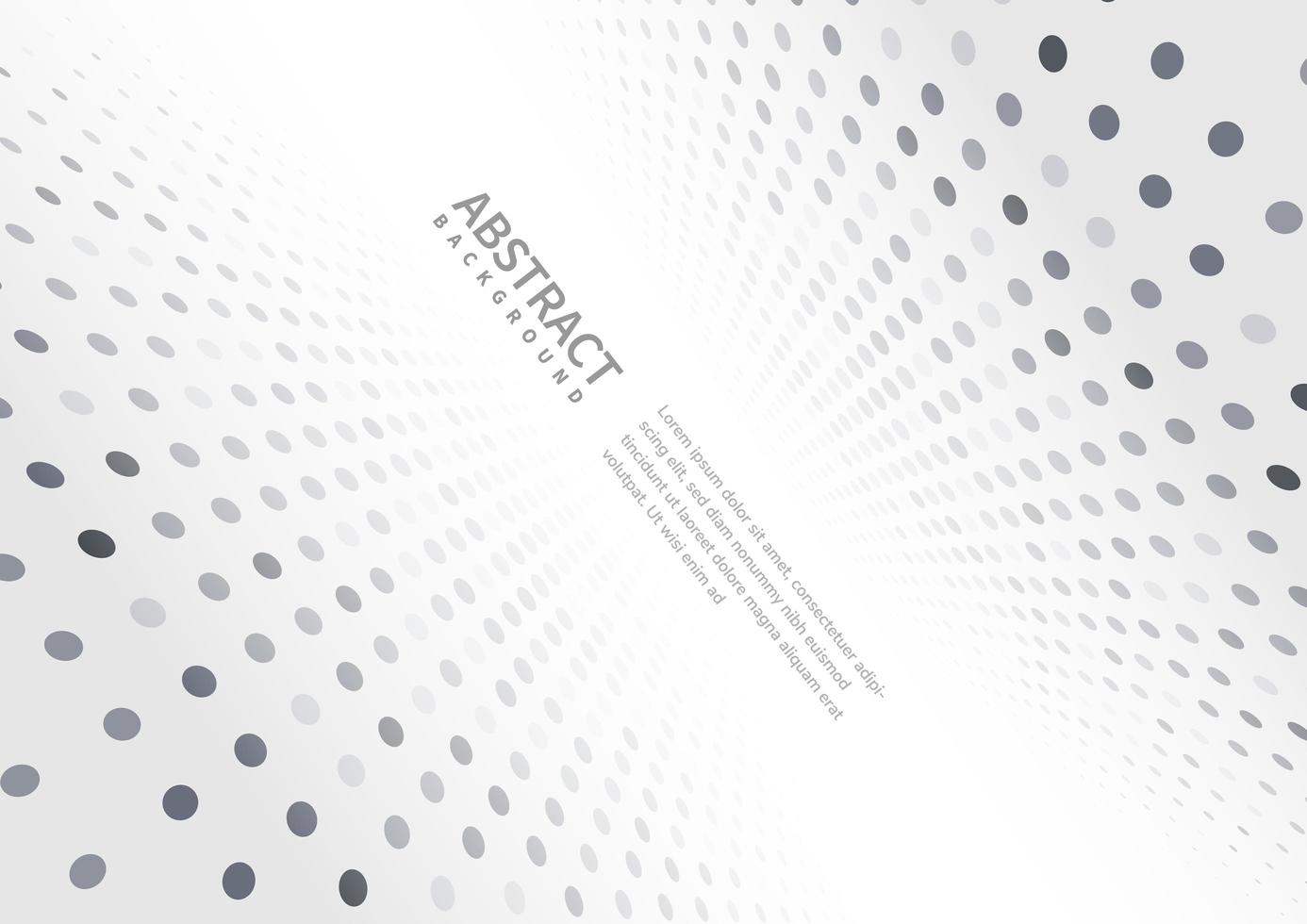 Abstract white and gray gradient dots perspective background vector