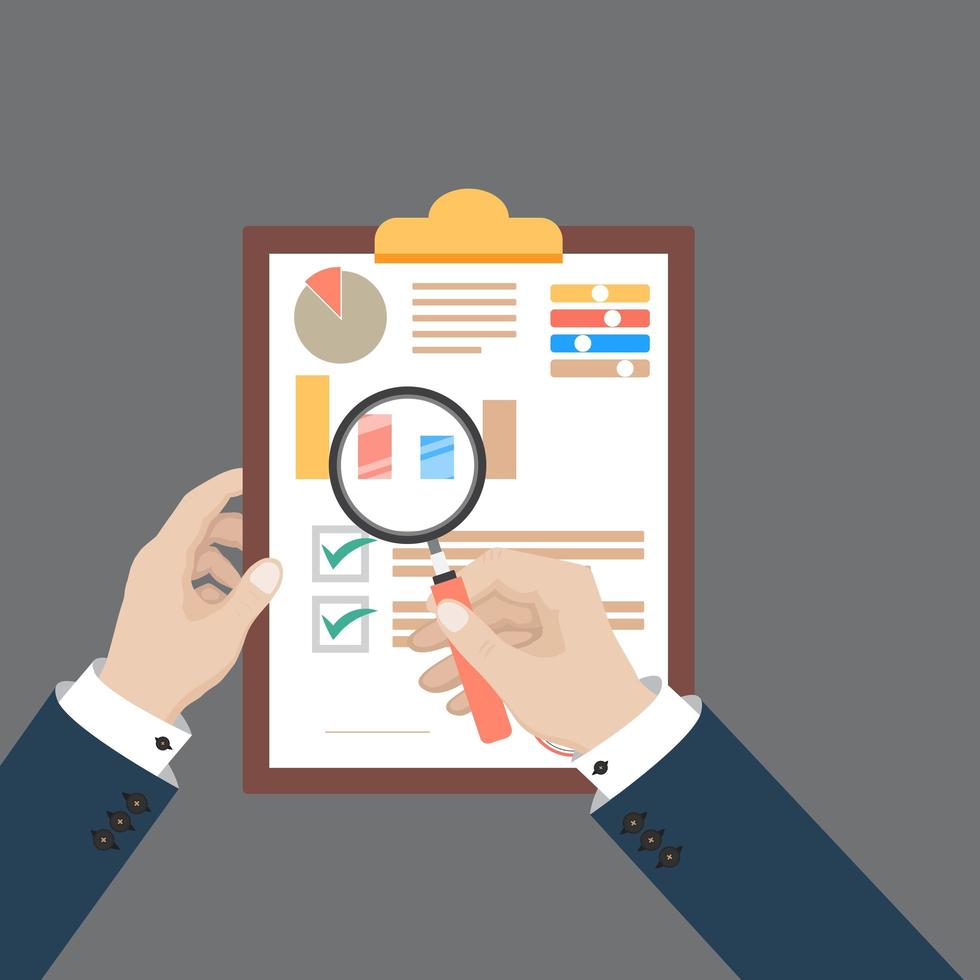 Auditing and tax process concept vector