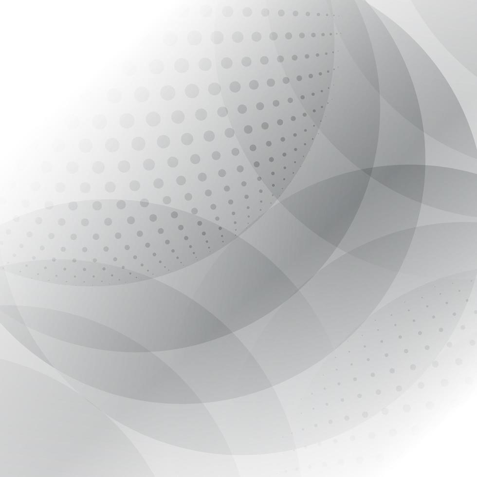 Abstract gray circles overlapping with halftone dot. vector