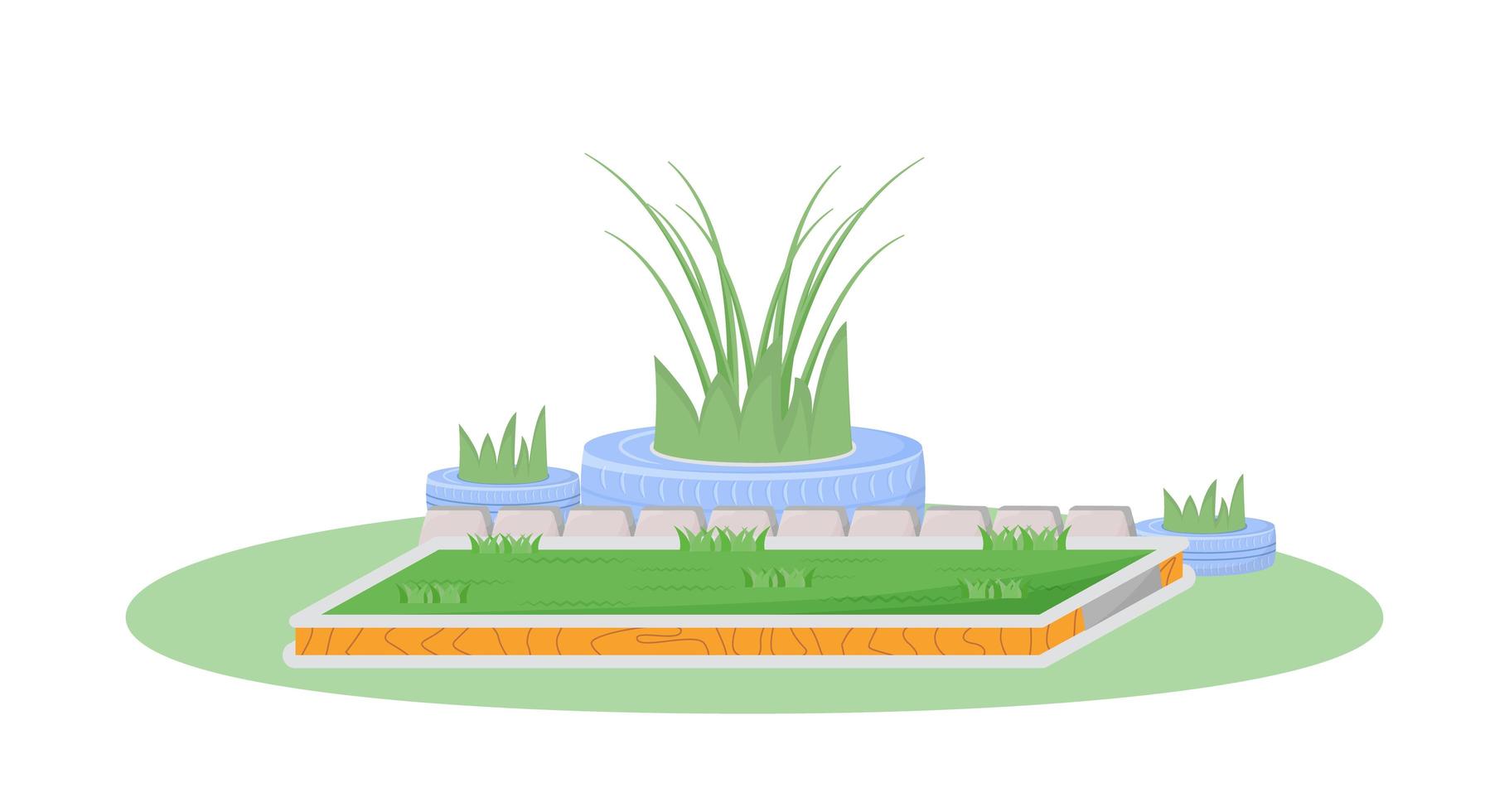 Garden flat scene vector