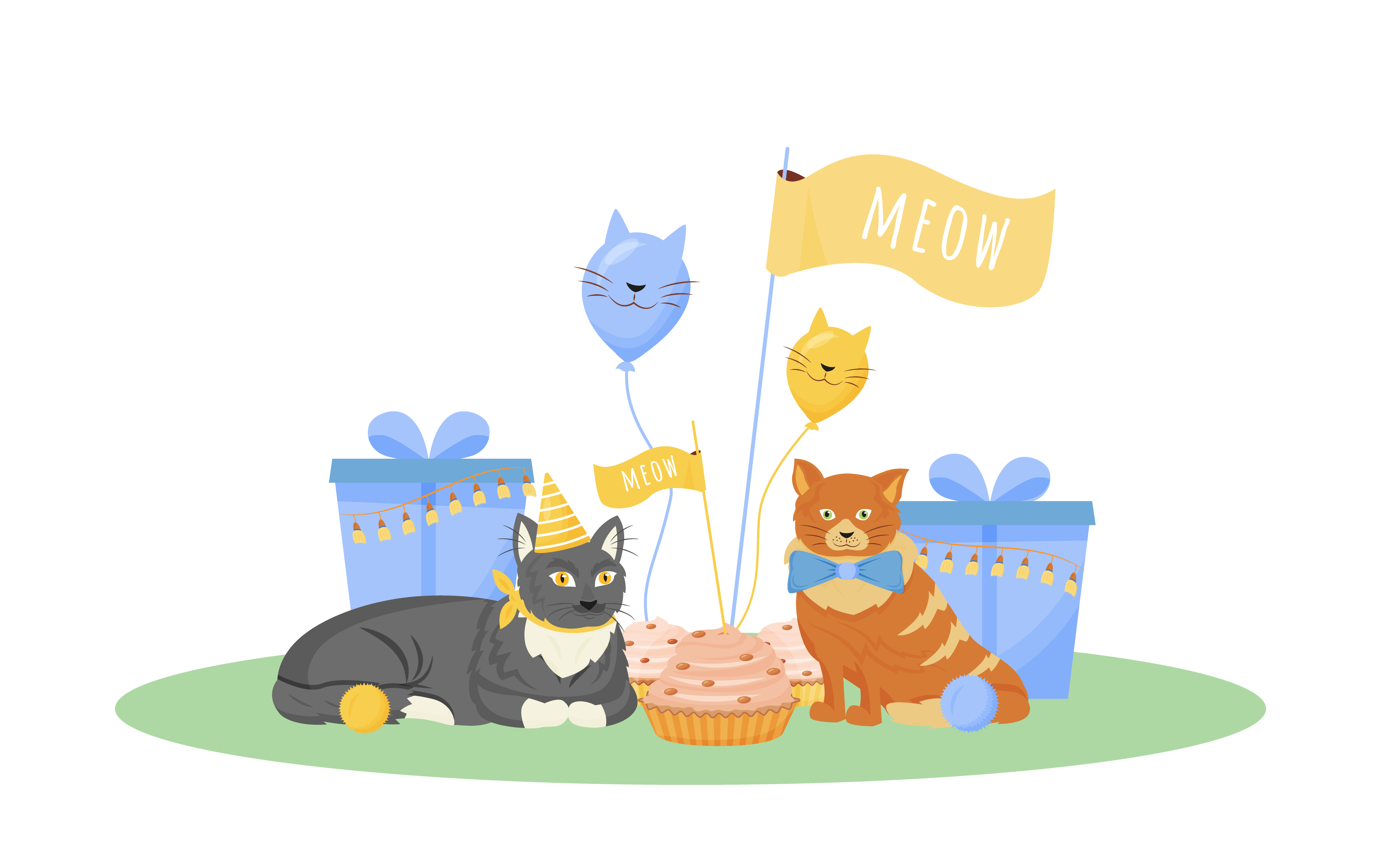 Cat birthday party 1632529 Vector Art at Vecteezy