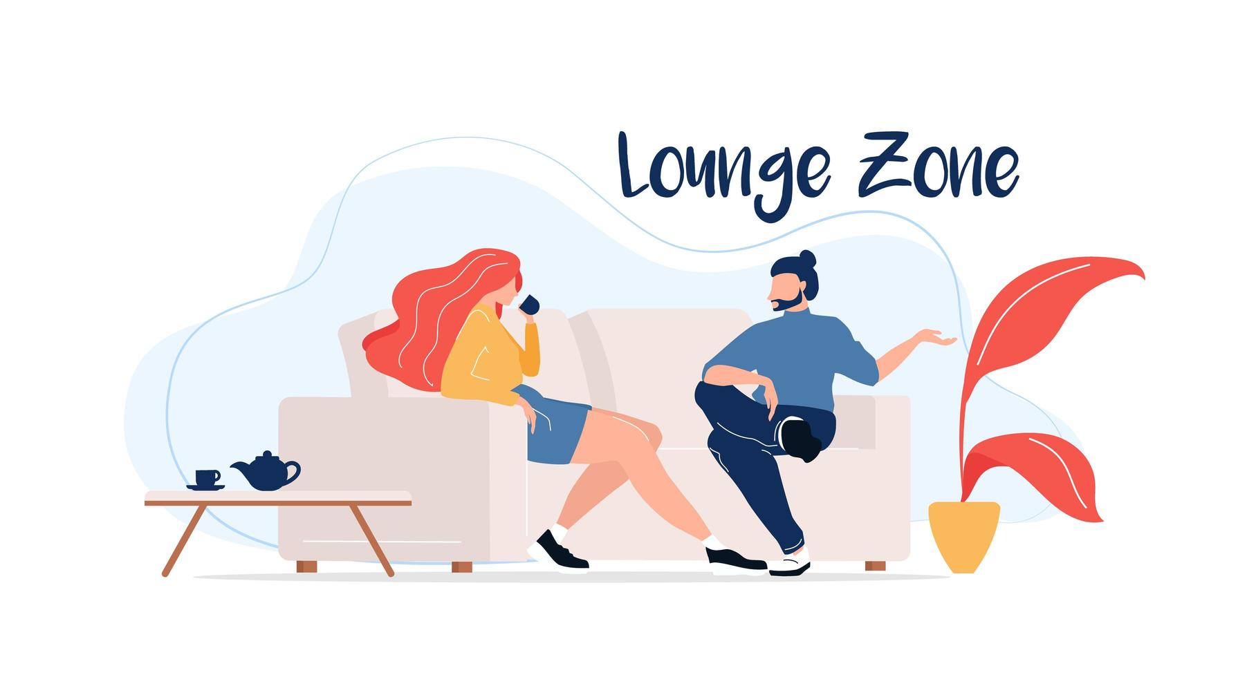 Lounge zone on couch vector