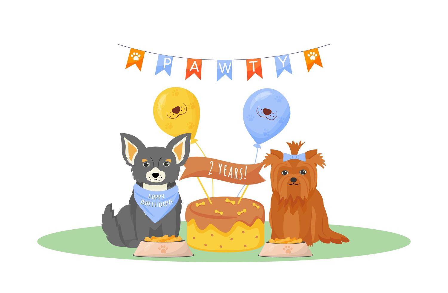 Dog birthday party vector