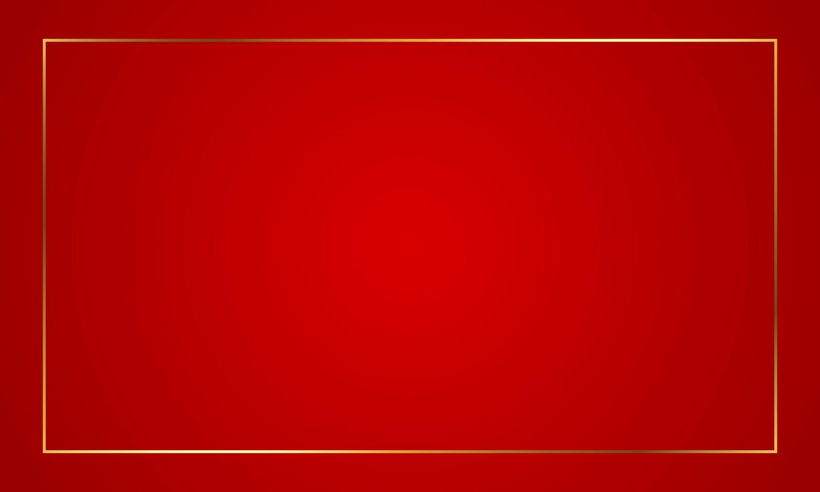 Abstract red background with gold frame vector