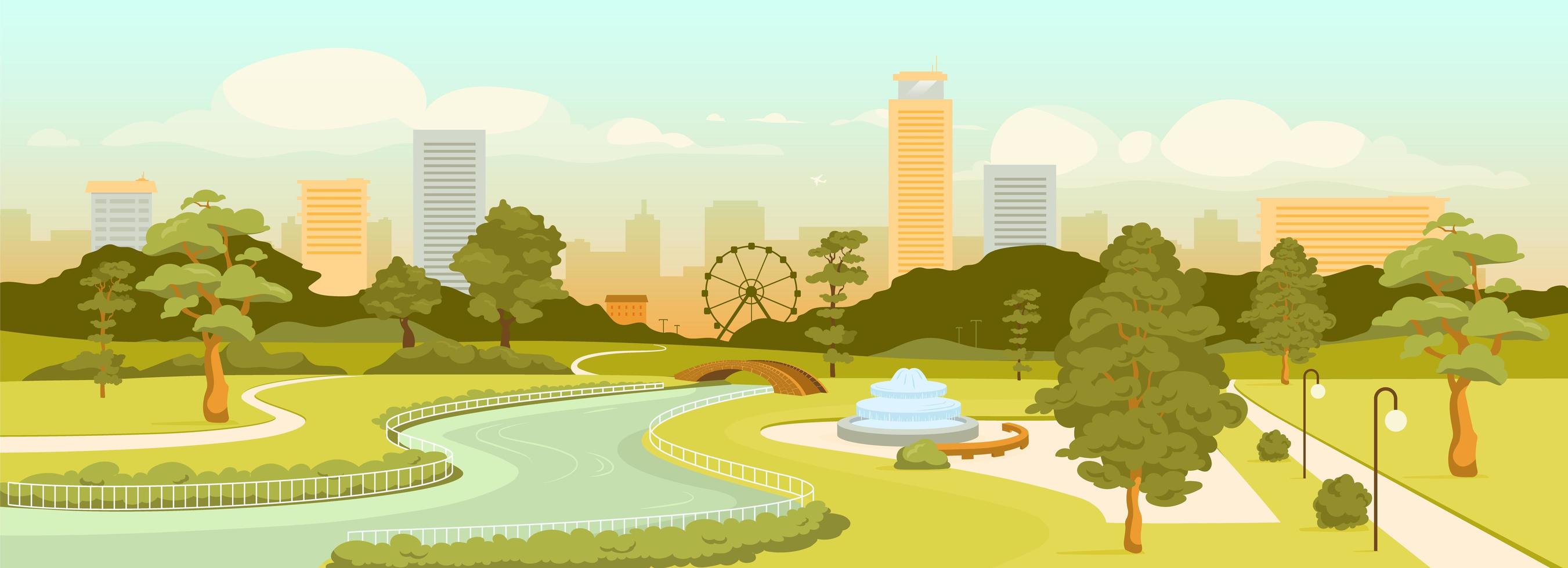 Urban park overview vector