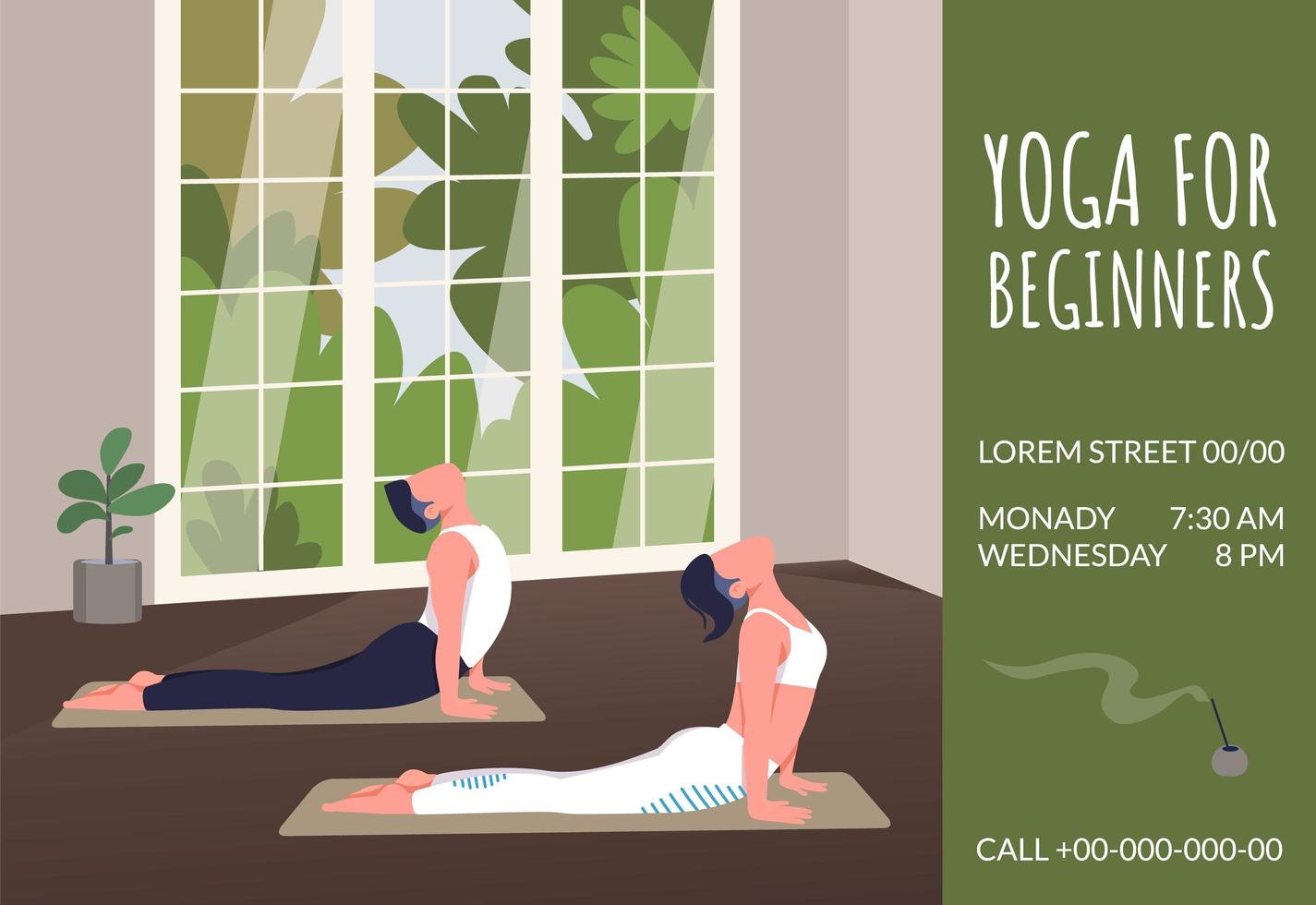 Yoga for beginners banner vector