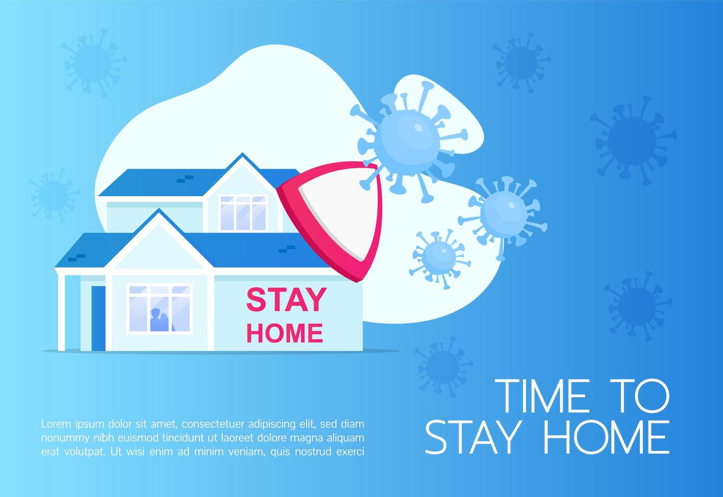 Time to stay home banner vector