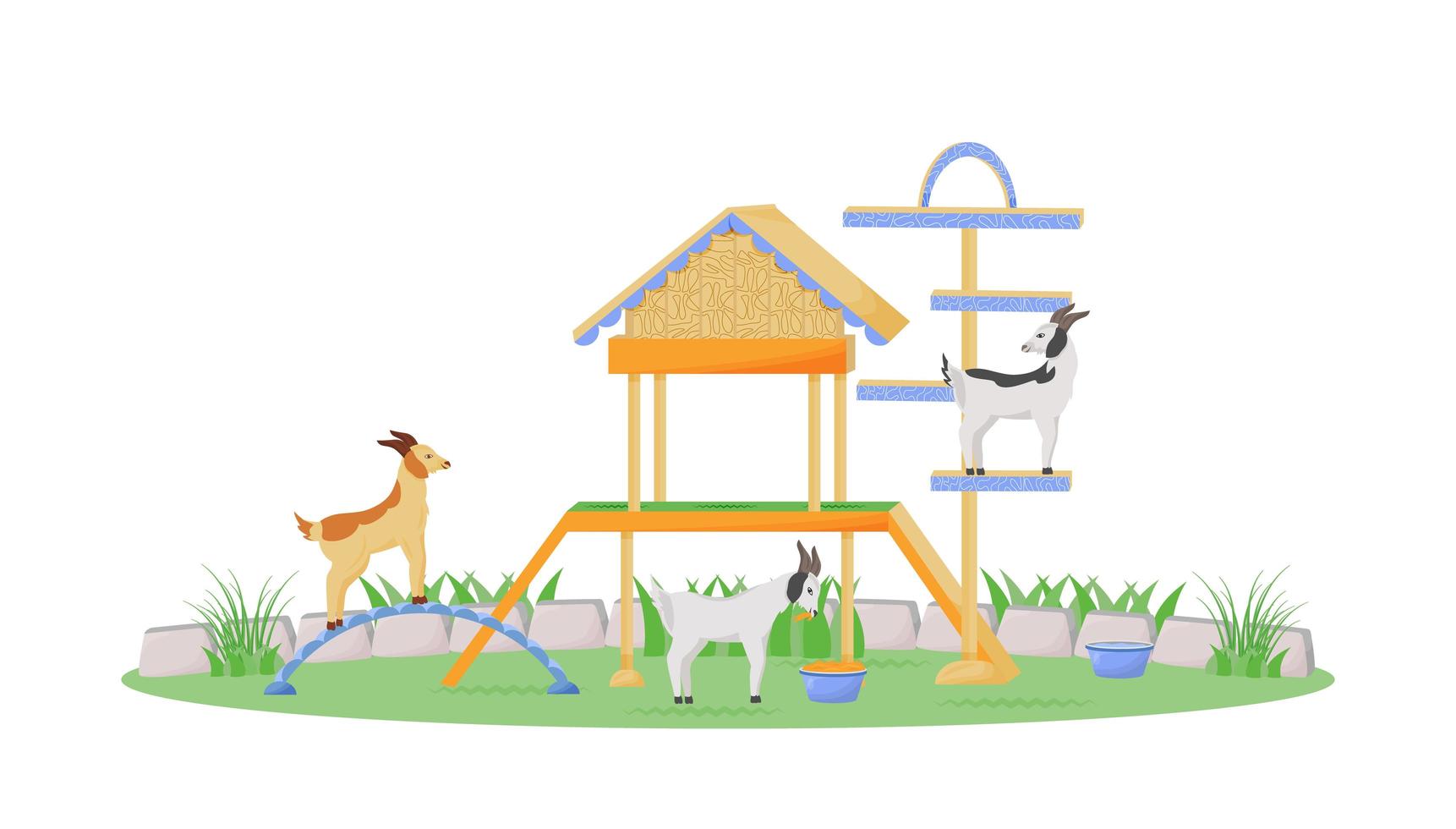 Goat in playhouse vector