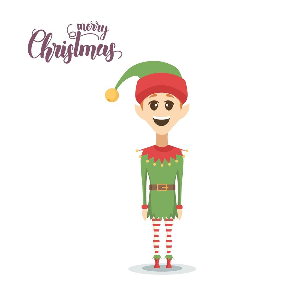 Elf boy in flat style isolated on white vector