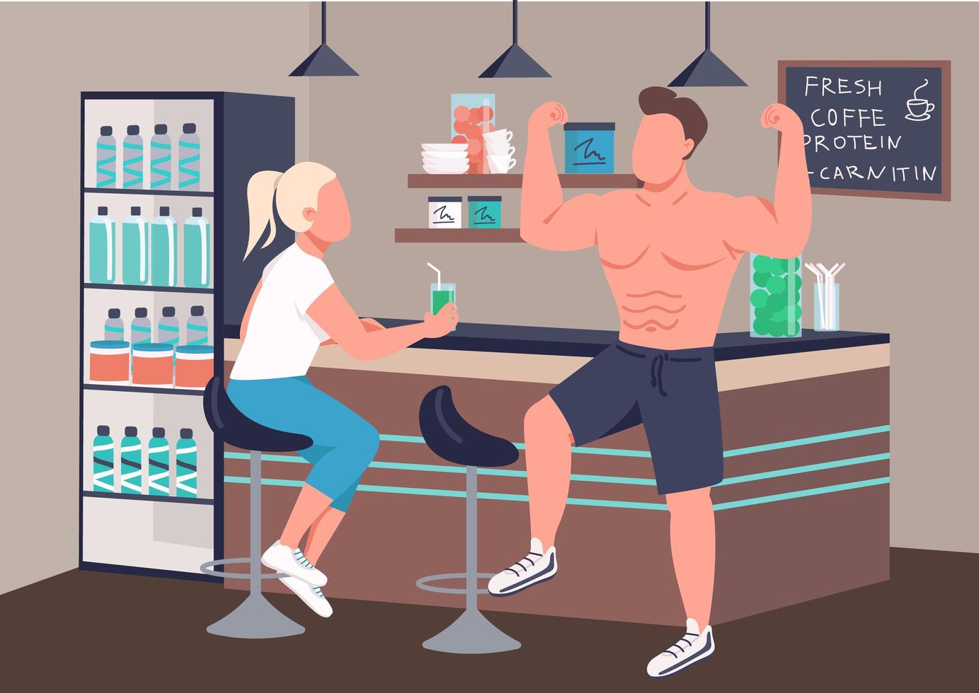 Fitness smoothie store vector