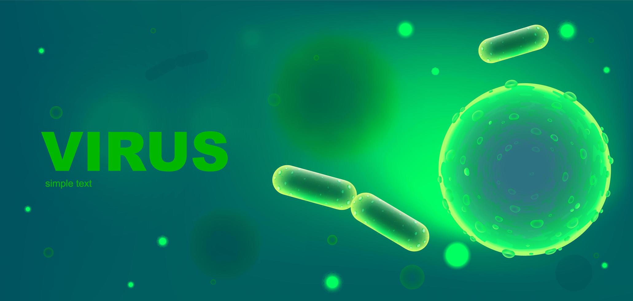 Virus realistic banner template vector
