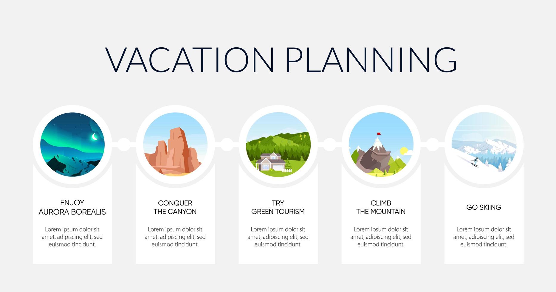 Vacation informational infographic template vector