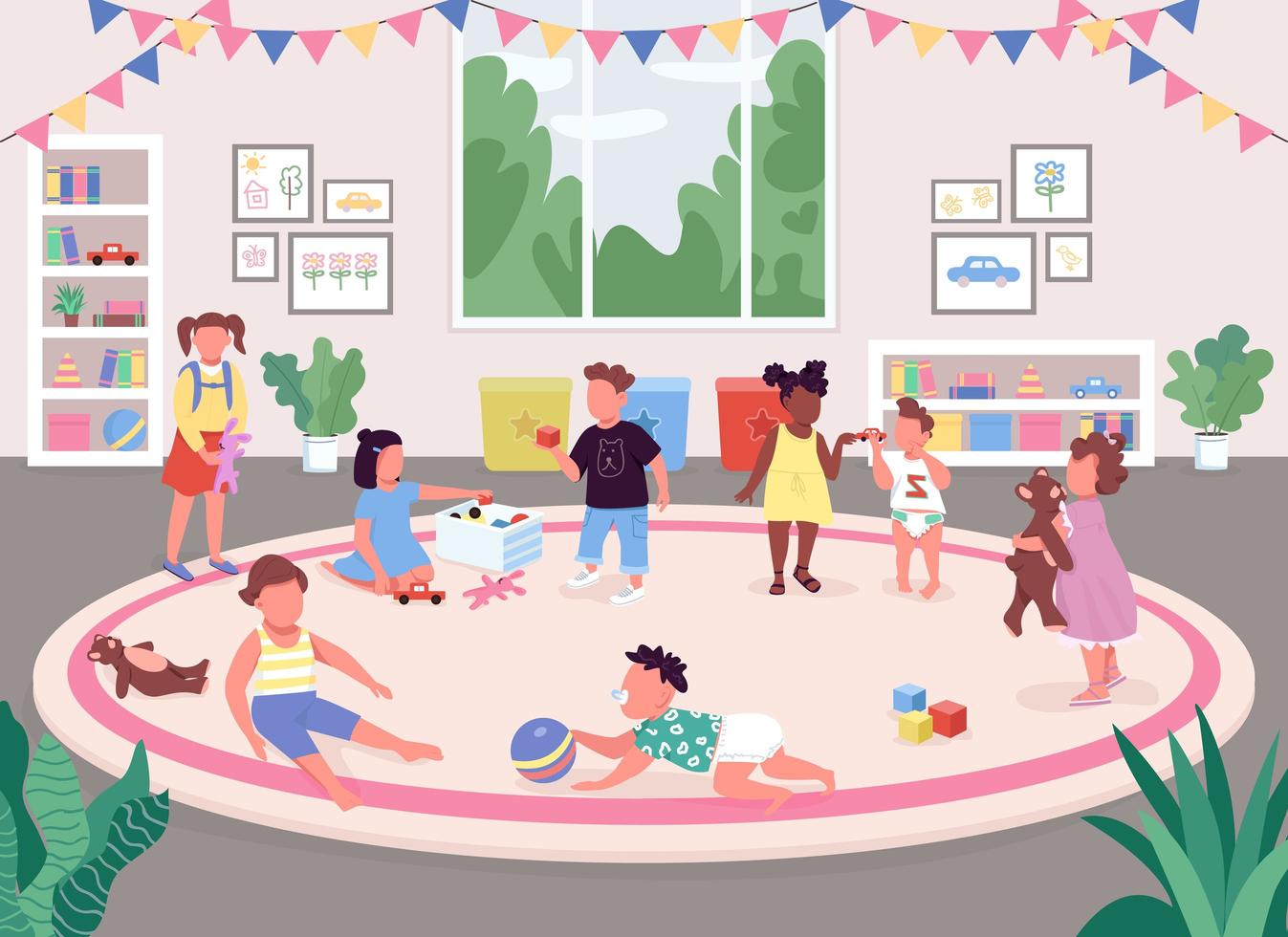 Kindergarten room setting vector