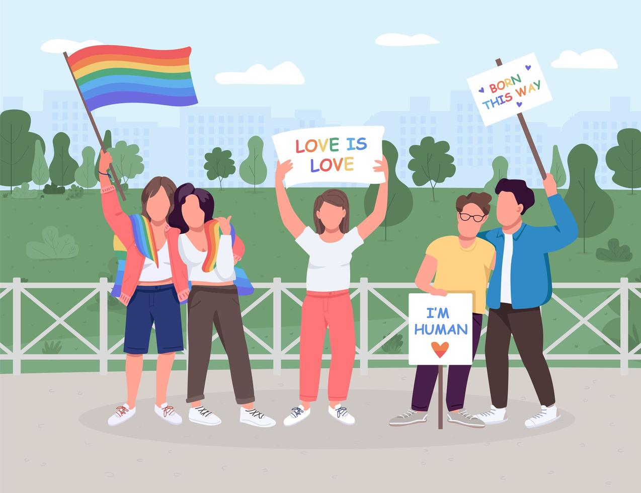 movimiento social lgbt vector