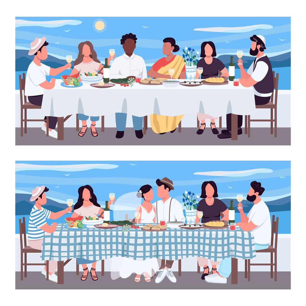 Greek banquet set vector