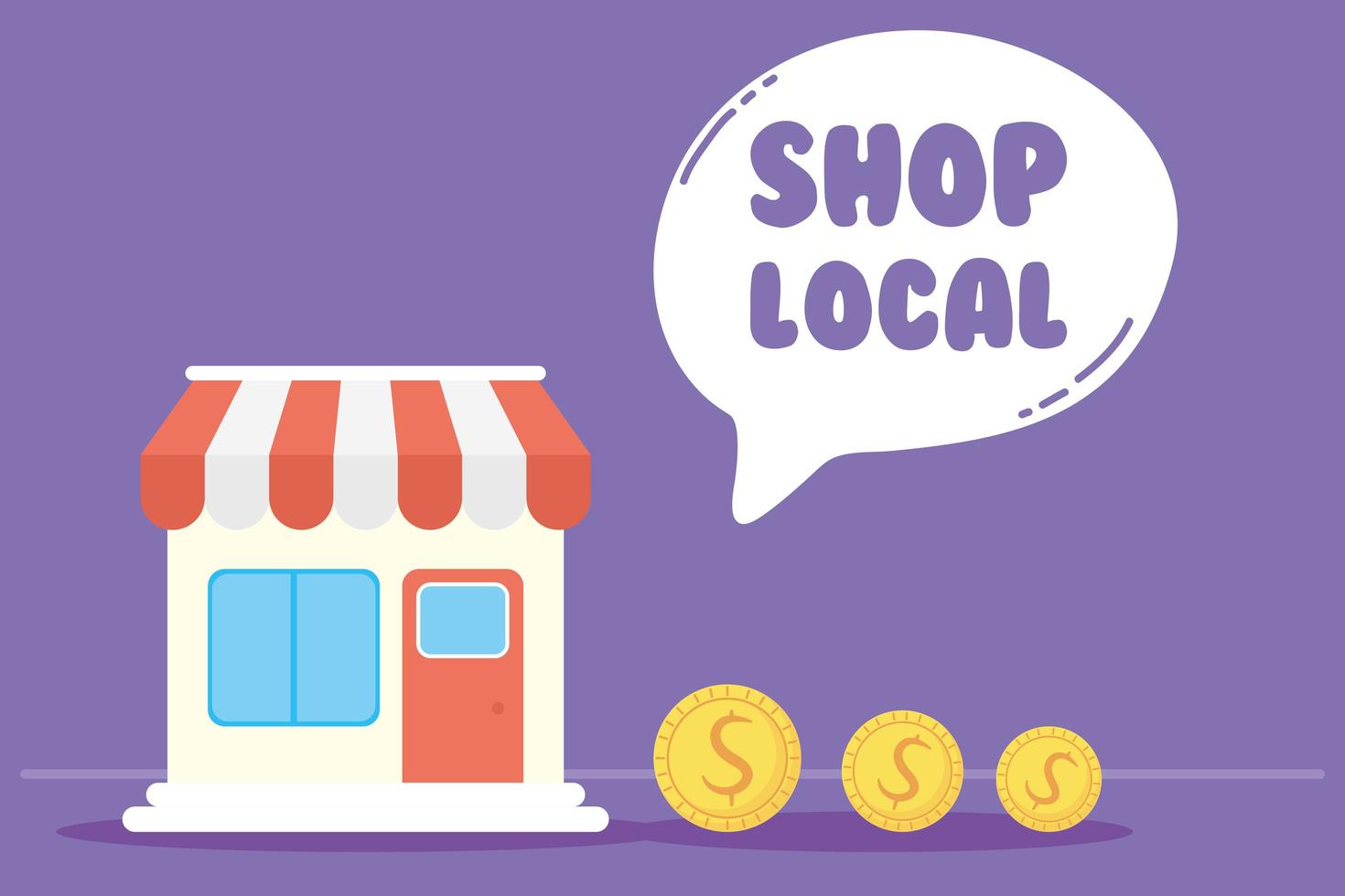 Shop local campaign with store building vector