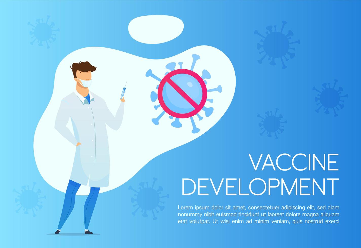 banner de desarrollo de vacuna contra el coronavirus vector