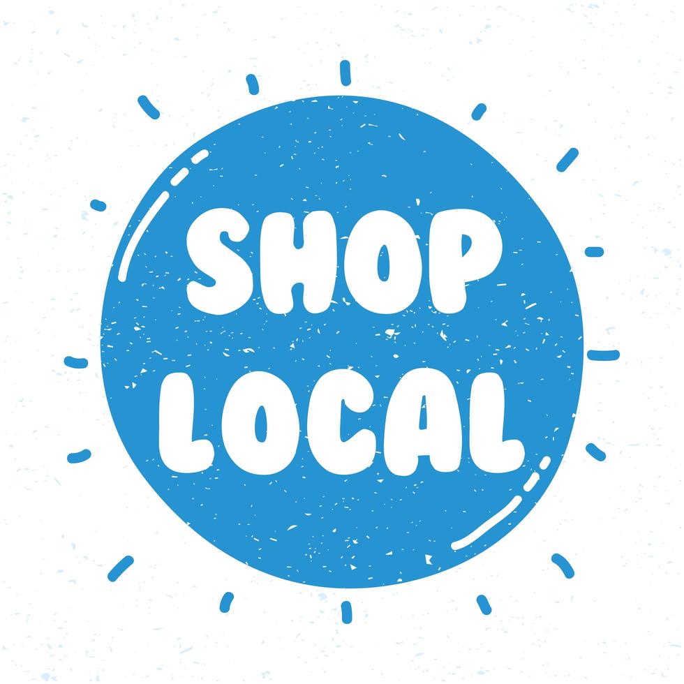 Shop local campaign lettering vector