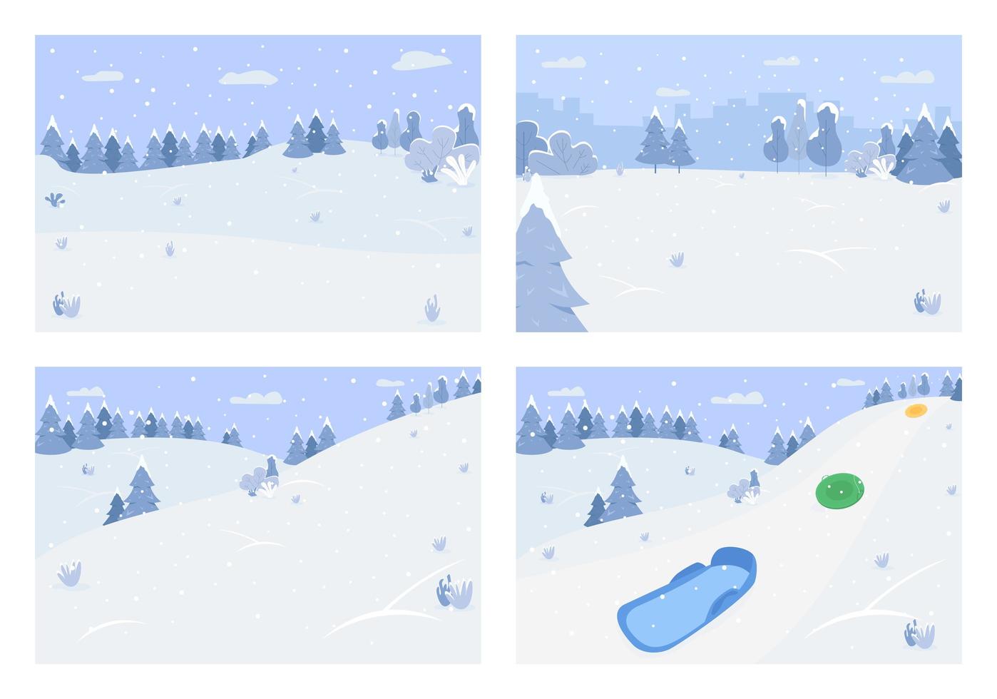 paisaje de nieve de invierno vector