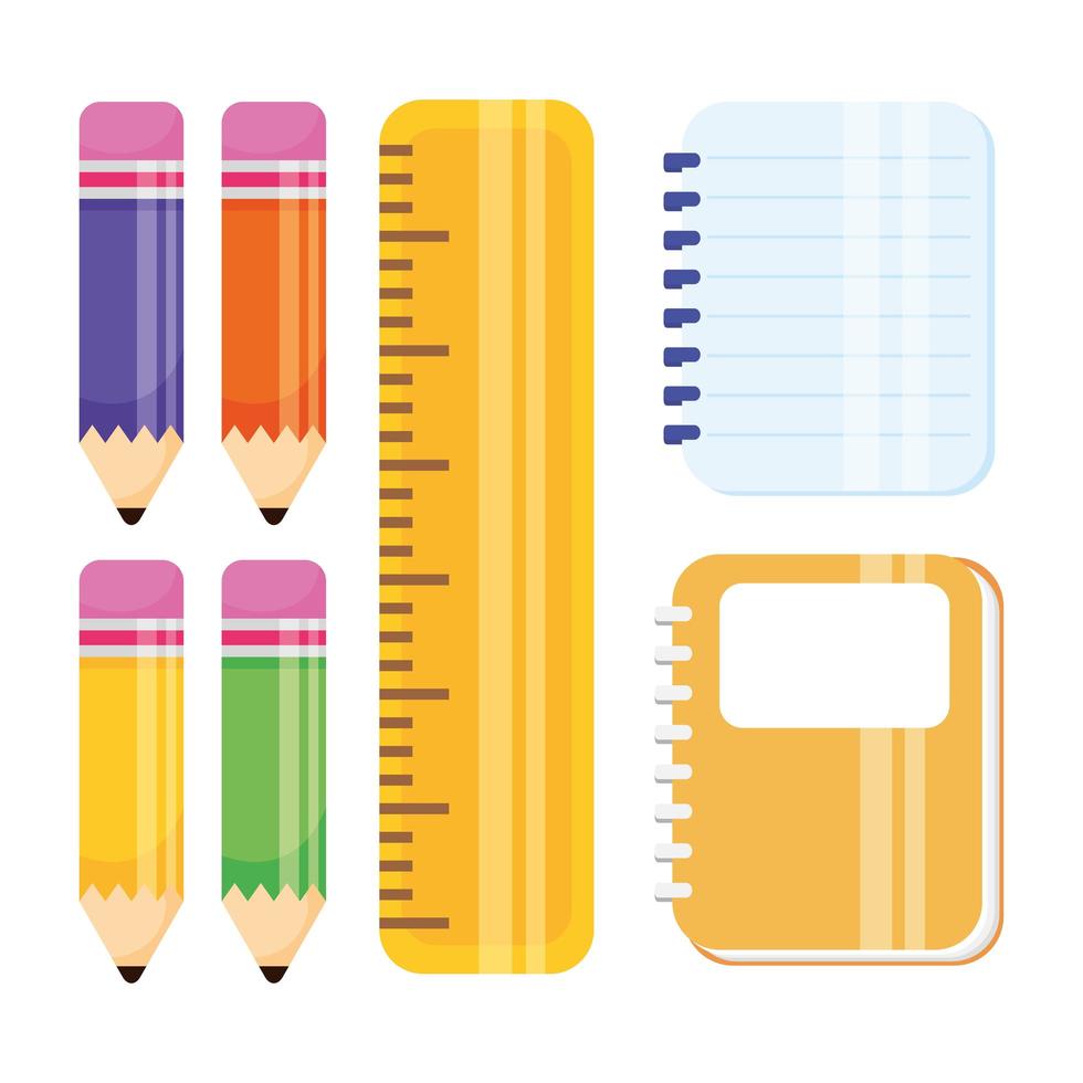 School materials icon set vector