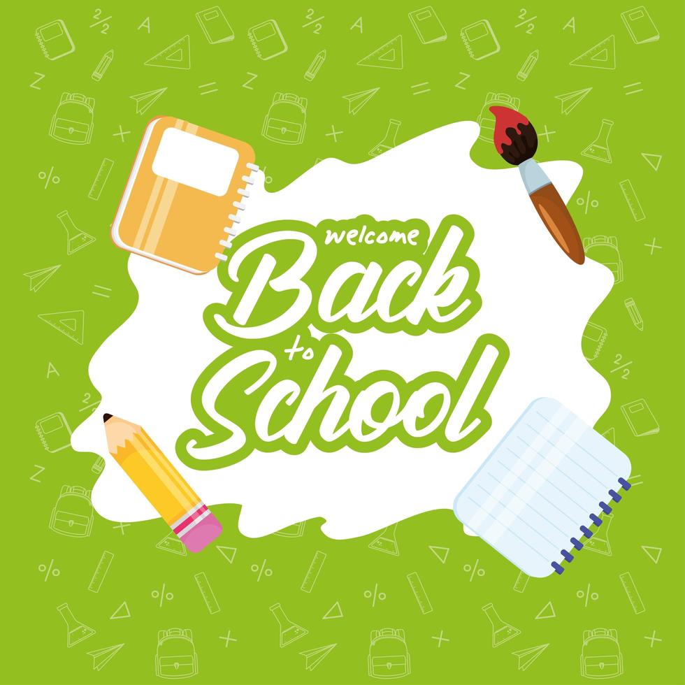 Back to school poster with school materials vector