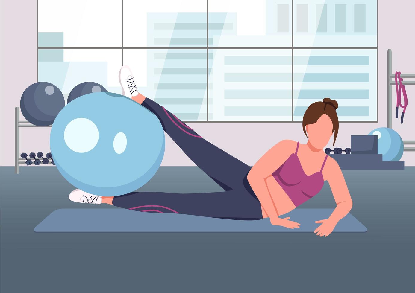 Woman doing Pilates vector