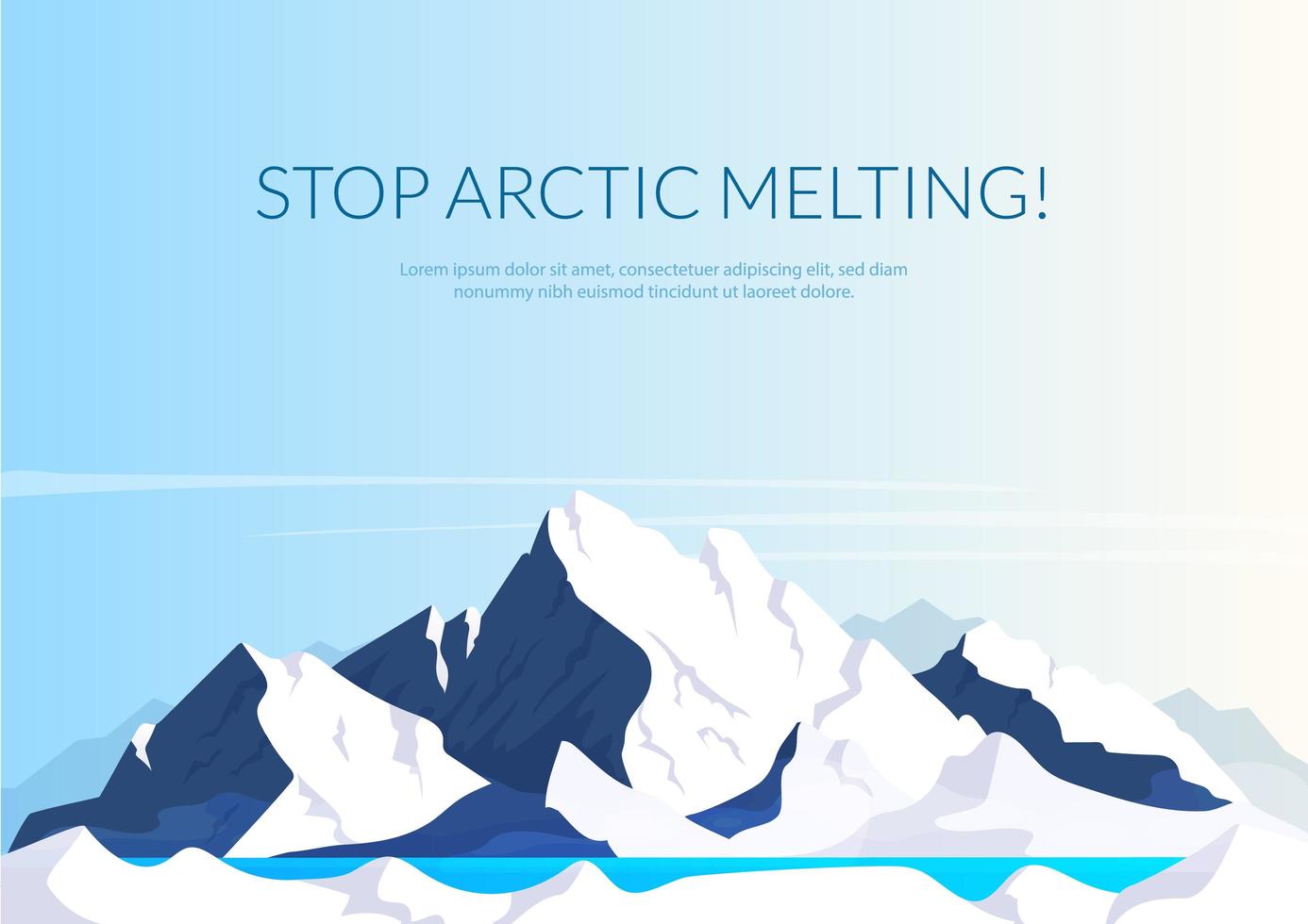 Stop arctic melting banner vector