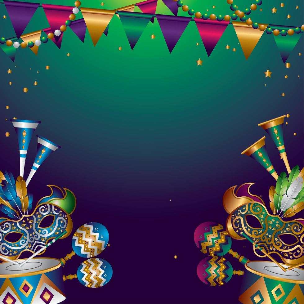 Mardi Gras Festival Background vector