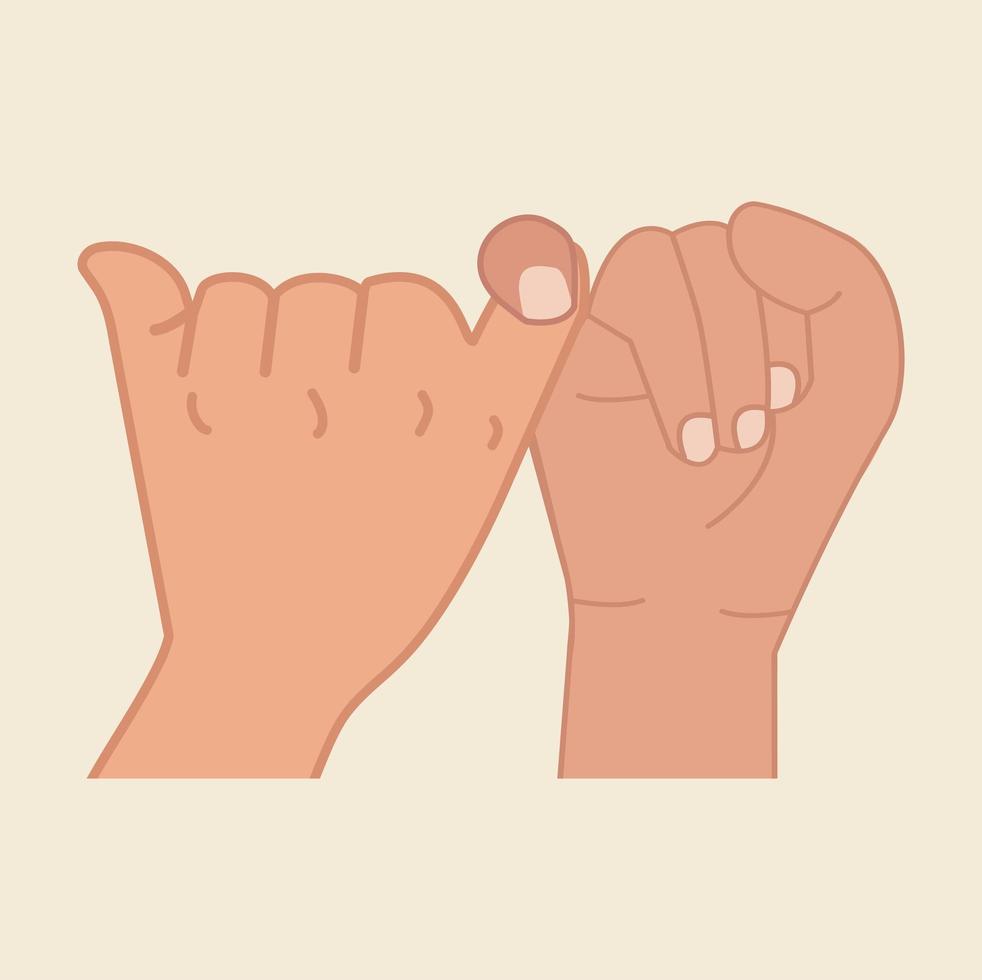 promise hands flat design vector