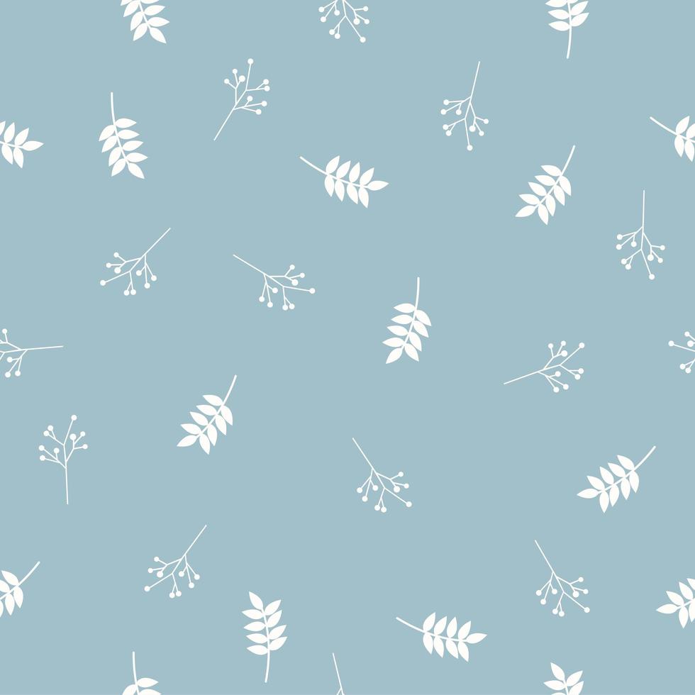 Seamless white leaf pattern vector