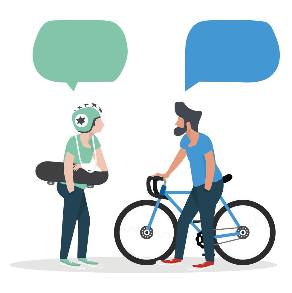 mans talk with speech bubbles vector