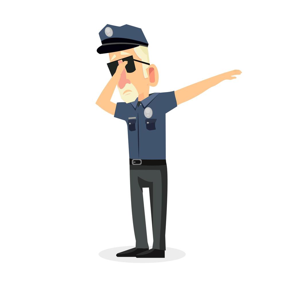 hombre, oficina de policía, hacer, dabbing, movimiento vector