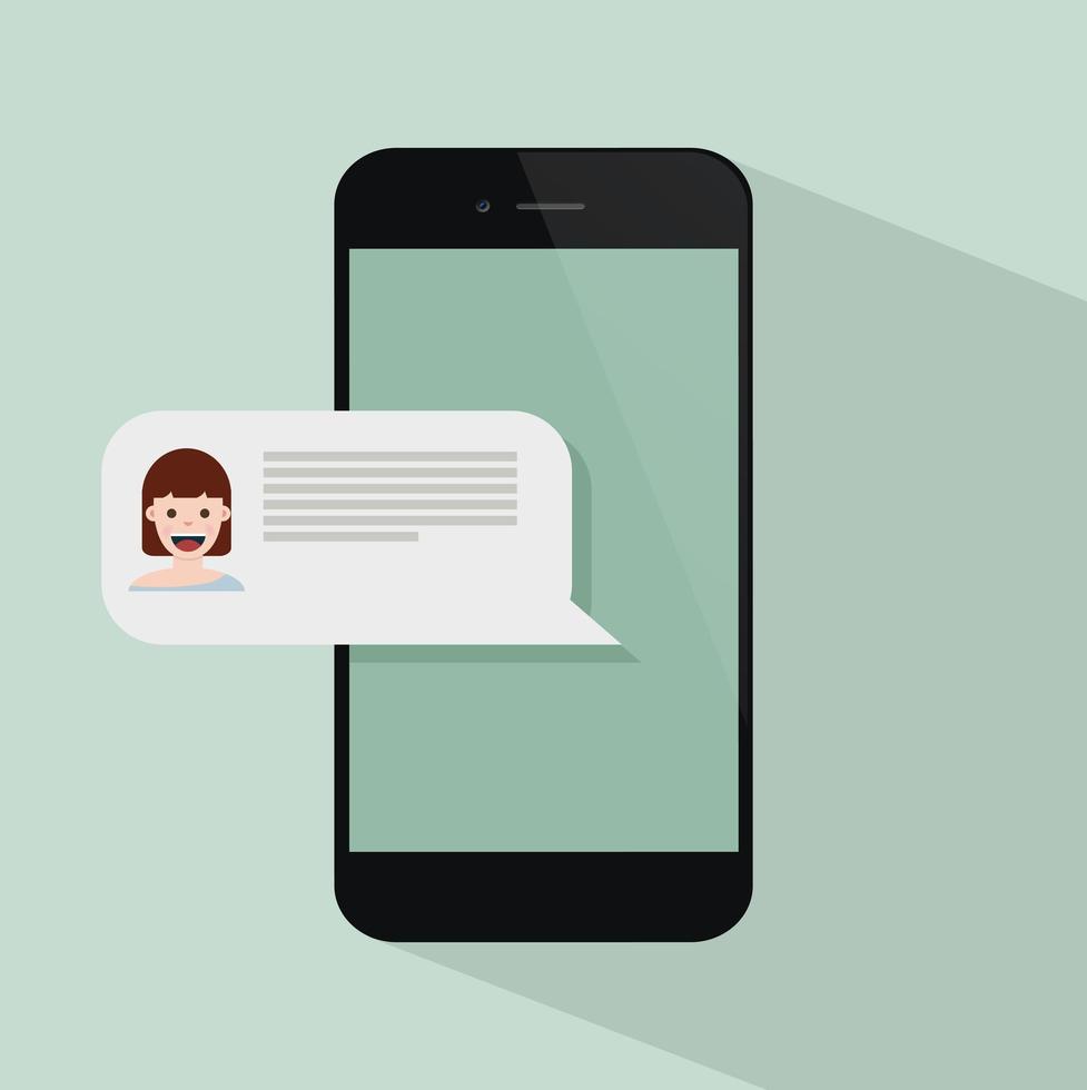 Flat Style Mobile phone with messaging vector