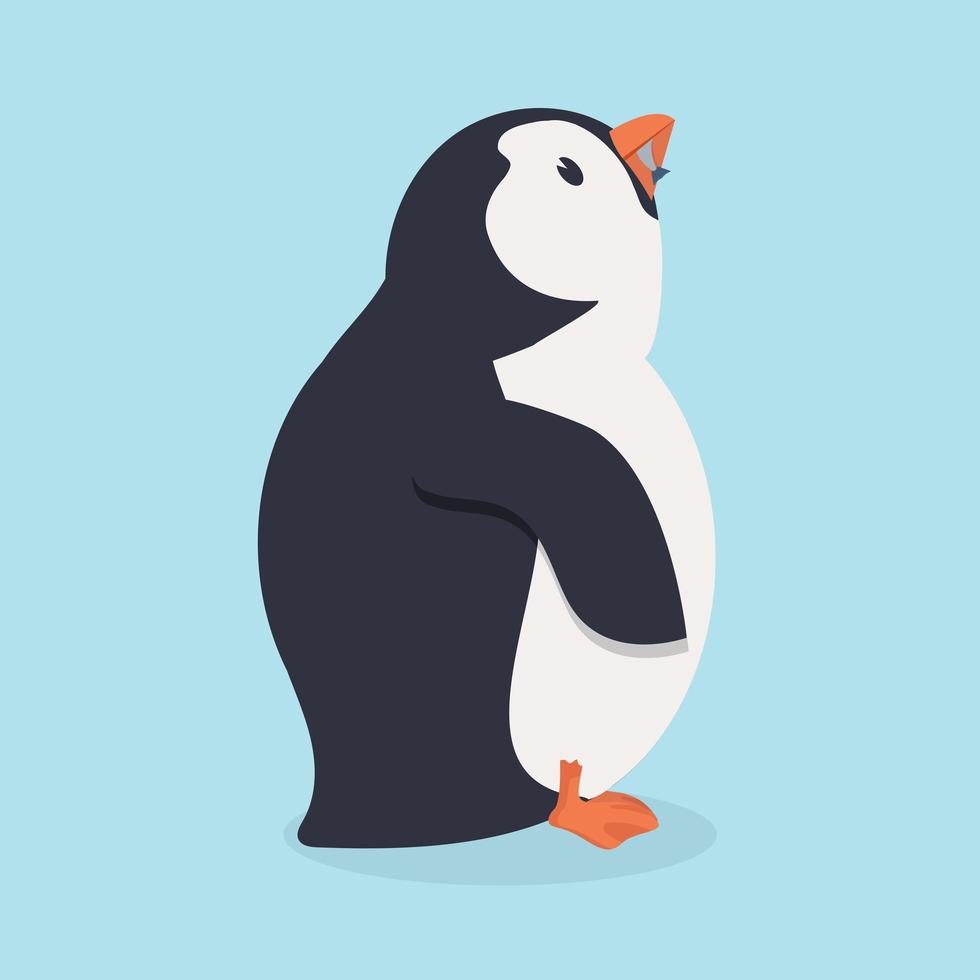 Penguin bird  eating fish vector