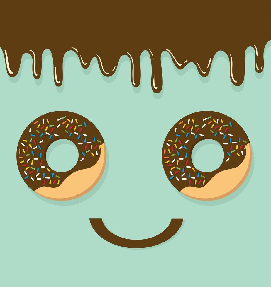 donut top view of face vector