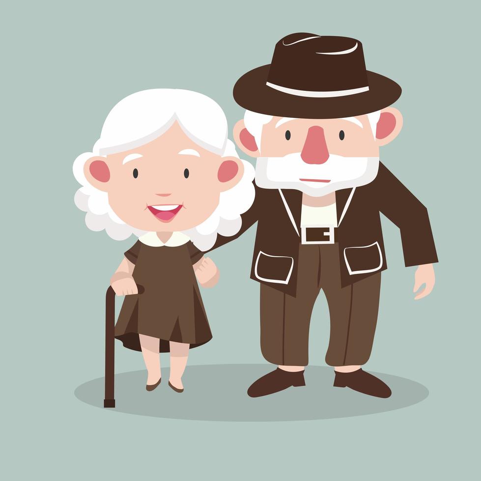 pareja de ancianos vector