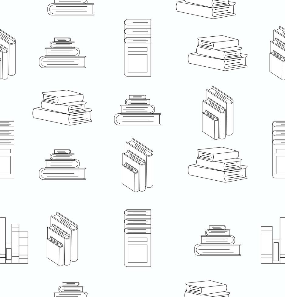 Stack of Books White Flat Design Seamless vector