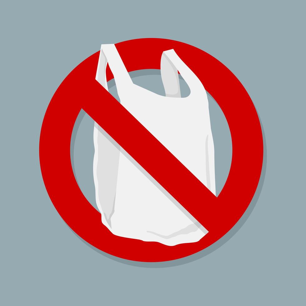 Say no plastic bags Sign isolated vector