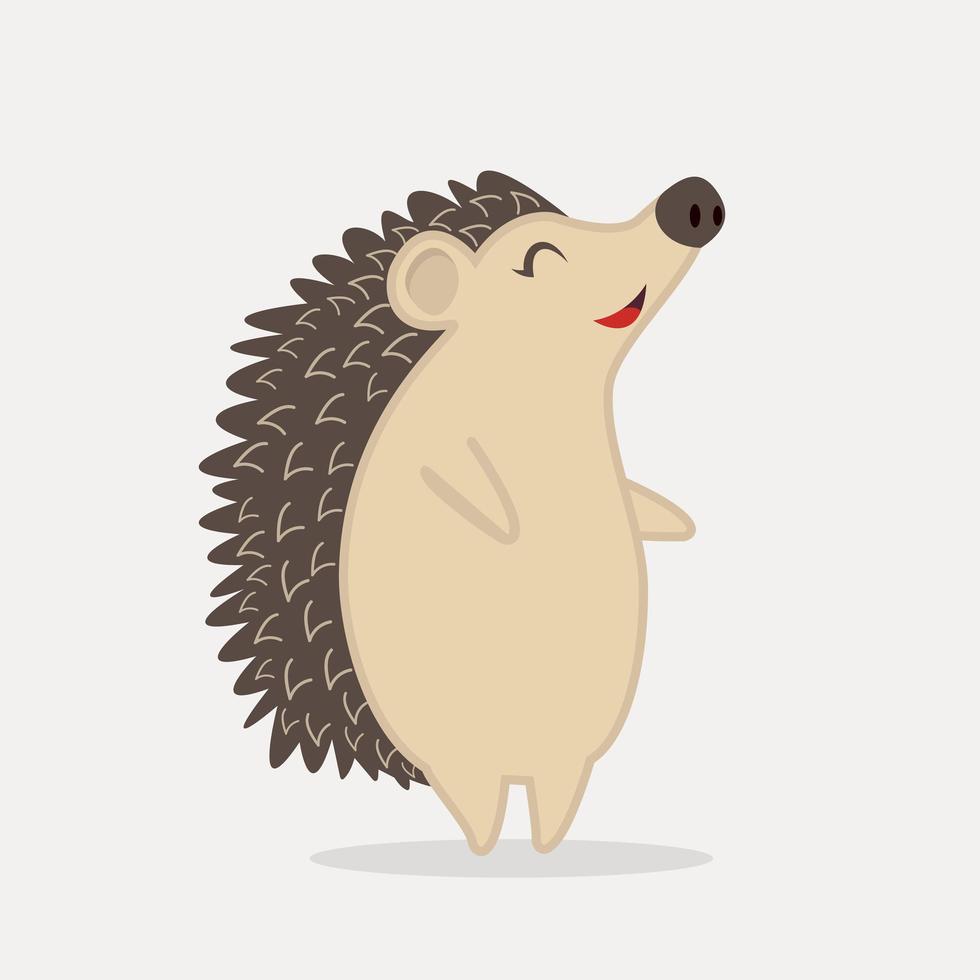 Cute Hedgehog standing animal cartoon vector