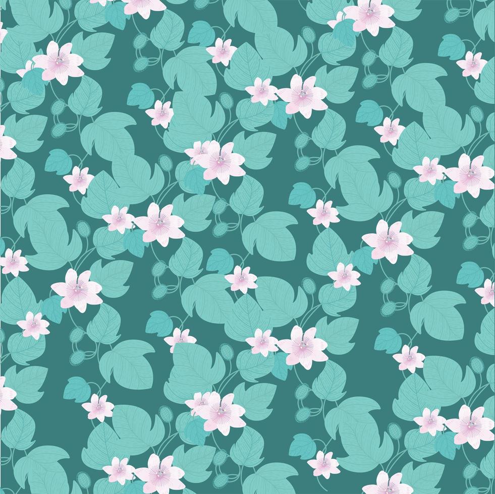 Passion flower pattern background vector