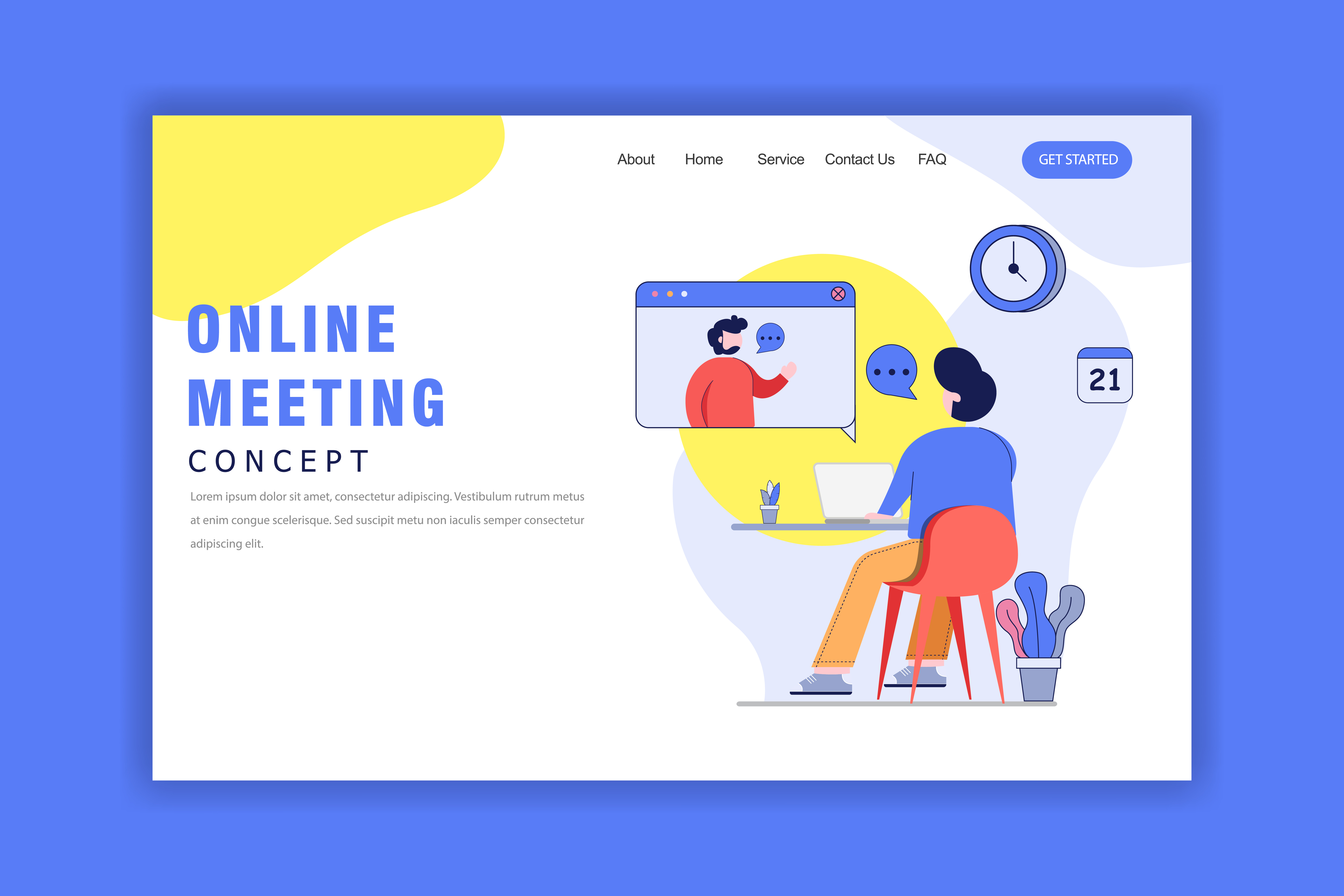 Flat Design Concept of Online Meeting 1634813 Vector Art at Vecteezy