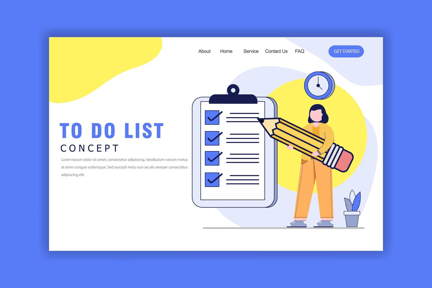 Flat Design Concept of To Do List vector