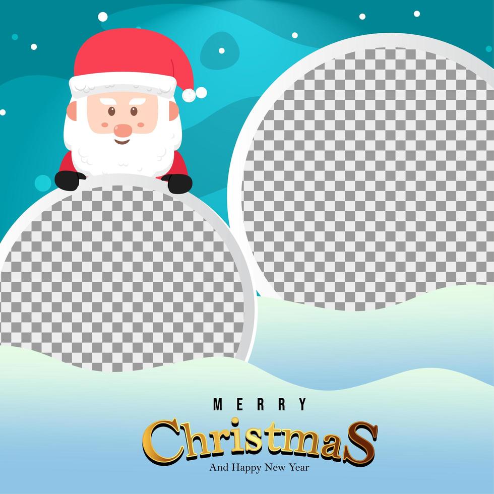 Merry Christmas Background with Cute Santa vector