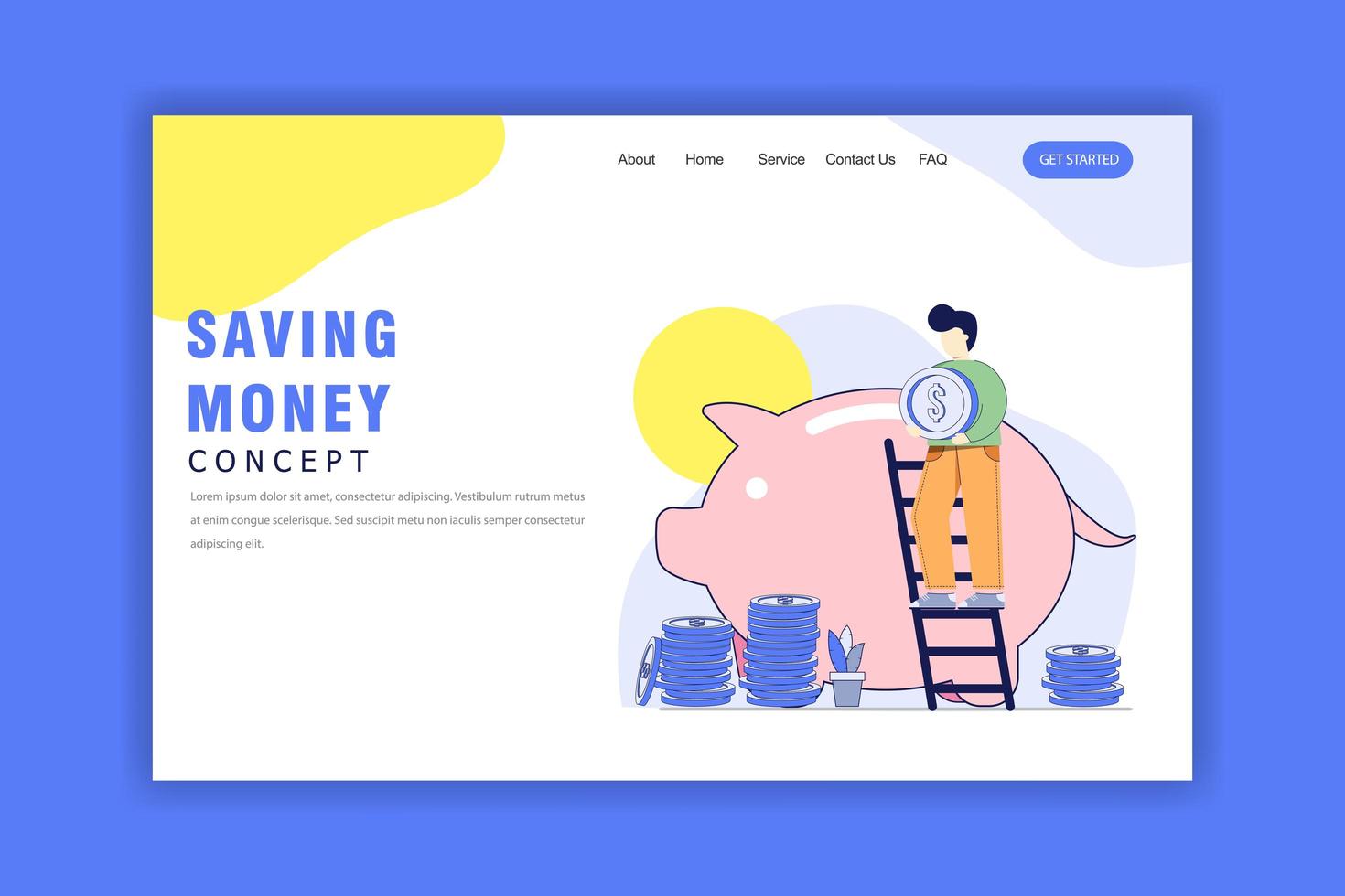 Flat Design Concept Of Saving Money vector