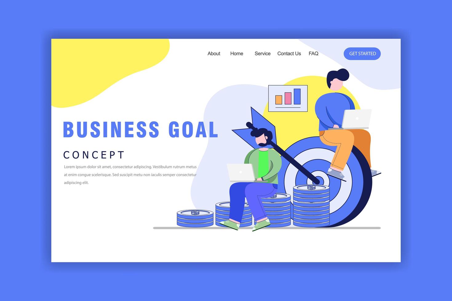 Flat Design Concept of Business Goal Strategy vector